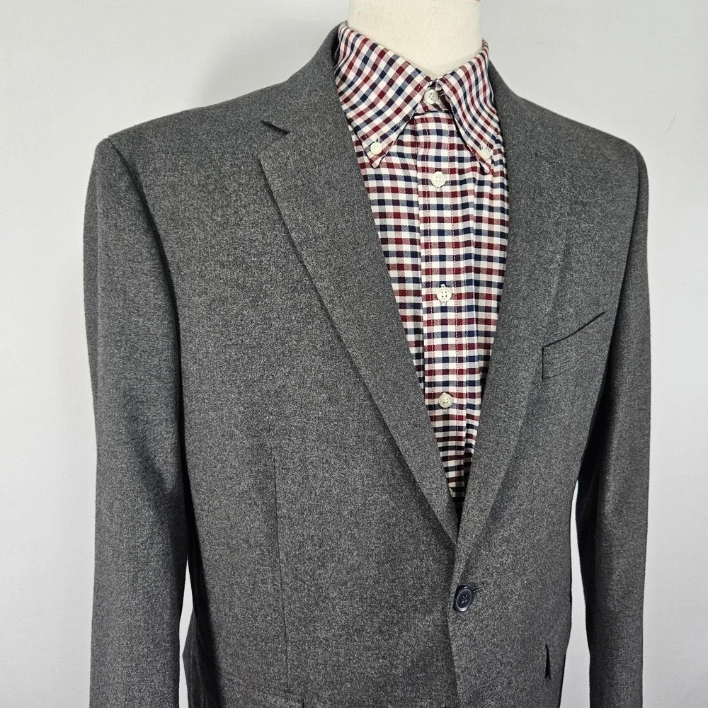 Michael Strahan Collection Men's‎ Sport Coat Blazer Two Button Gray Flannel 46R